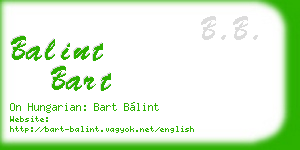 balint bart business card